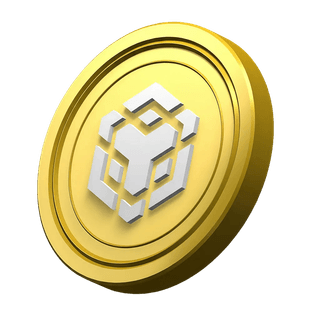 BNB coin from Binance as a decorative graphic in the community trust section